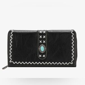 MONTANA WEST CROSS STITCH TURQUOISE CONCHO WALLET